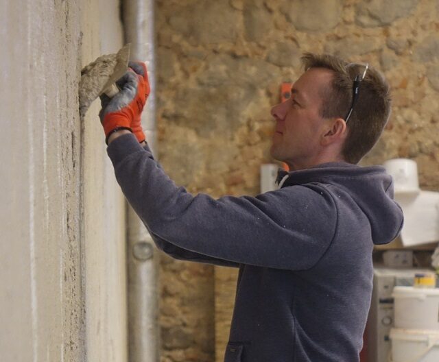 Lime plastering