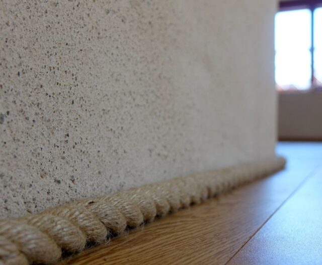 Lime plaster hemp rope oak parquet