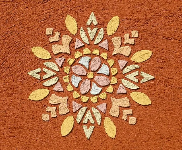Clay plaster stencil design
